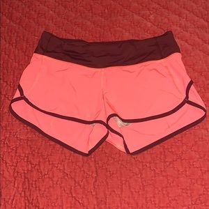 Lululemon speed up shorts neon pink size 4